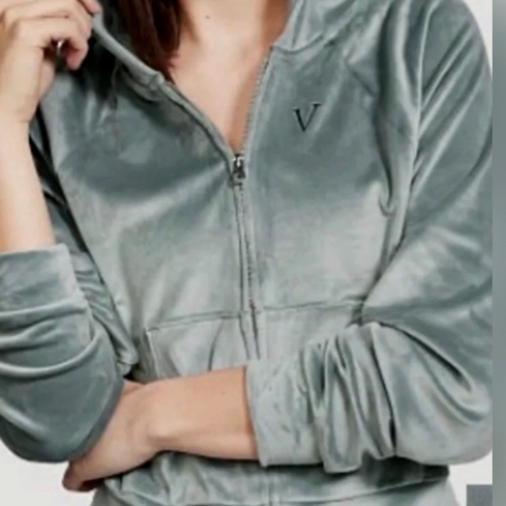 Victoria Secret Sage Green Velour Tracksuit